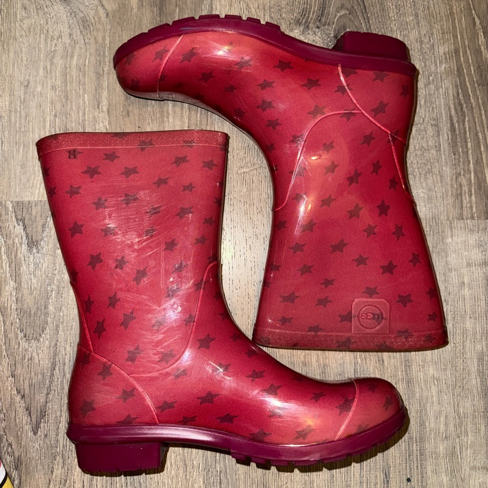 UGG Red Star Pattern Rain Boots - image 1